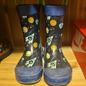 Kamik Cosmic Kids Rain Boots - Blue and Multicolor
